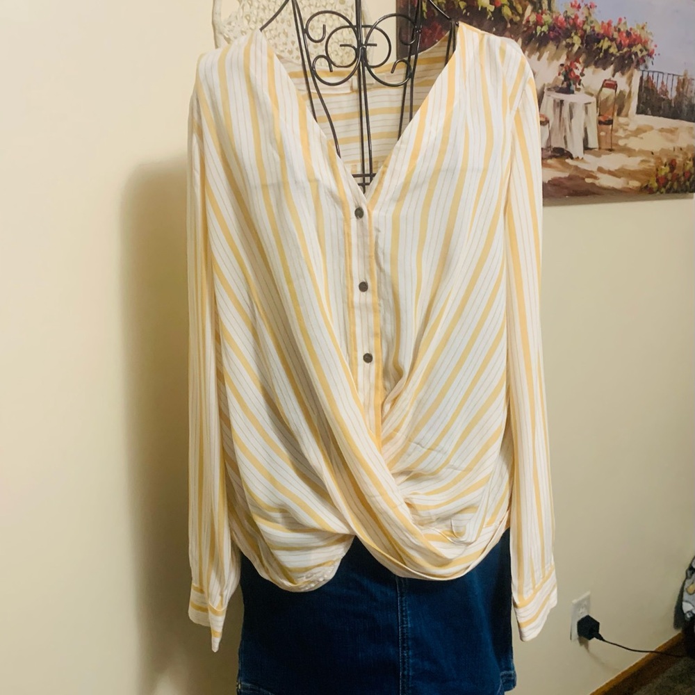 Lee skirt AND a Yellow and White Striped Blouse a.n.all